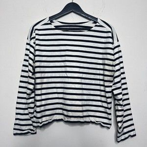 Everlane Modern Breton Top Women's Size Large (Black & White)